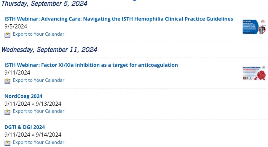 isth's tweet image. 📅📣ISTH members: get ready for some exciting events coming up in the #thrombosis and #hemostasis community. Please visit our up-to-date online calendar to see upcoming events of interest: isth.org/events/event_l…