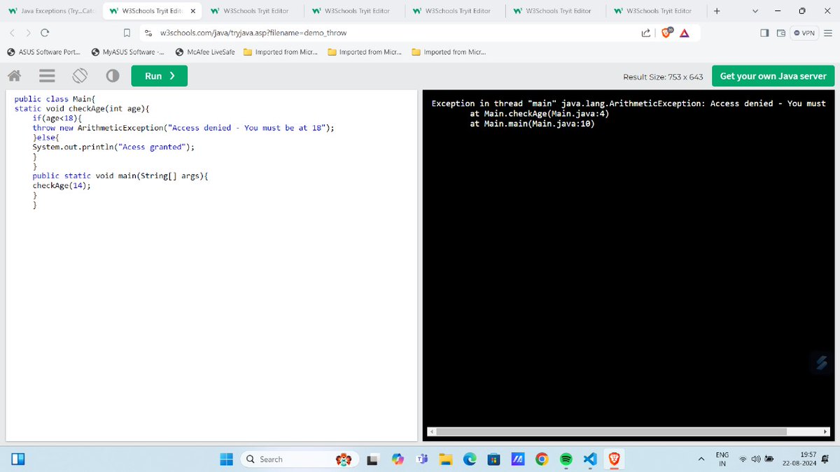 Dsagar110125's tweet image. Day-14 of 25 days #javalearning
🎯 Wrapper classes in java
• Integer •Boolean • Character
• Double • Byte etc....
🎯 Exception and errors in java
• try •catch •final •throw