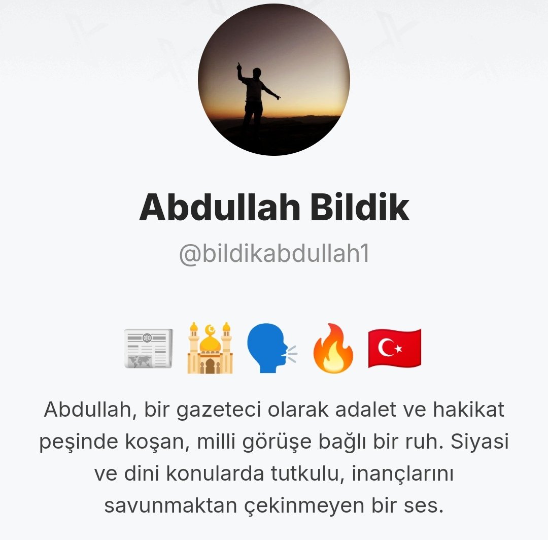 bildikabdullah1's tweet photo. Böyle tanımış olmalılar ki öyle tanımlamışlar.
Nazarımda isabetlidir.
Allah, adalet ve hakikatten ayırmasın inşallah. https://t.co/1KeUjf0tEp