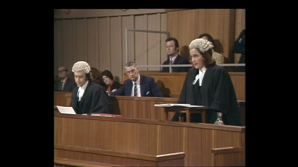TalkingPicsTV's tweet photo. A case of attempted murder is heard in the CROWN COURT (1973) at 3pm. The whole case in 'back-to-back' episodes. #TonyDoyle #WarrenClarke #DorothyVernon 'Love Thy Neighbour' #TPTVsubtitles https://t.co/FLY0qm5Qmq