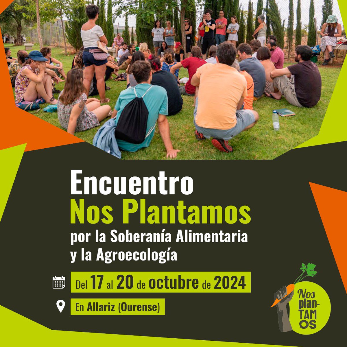 AmigosTierraEsp's tweet photo. 🌱🌍 ¡Únete al movimiento transformador del modelo agroalimentario! 🌱🫂 Ven al próximo encuentro activista en Allariz del 17 al 20 de octubre. Consulta el programa e inscríbete aquí👇 https://t.co/ypgTJJBz7h #Agroecología #SoberaníaAlimentaria https://t.co/XI3CerImoA