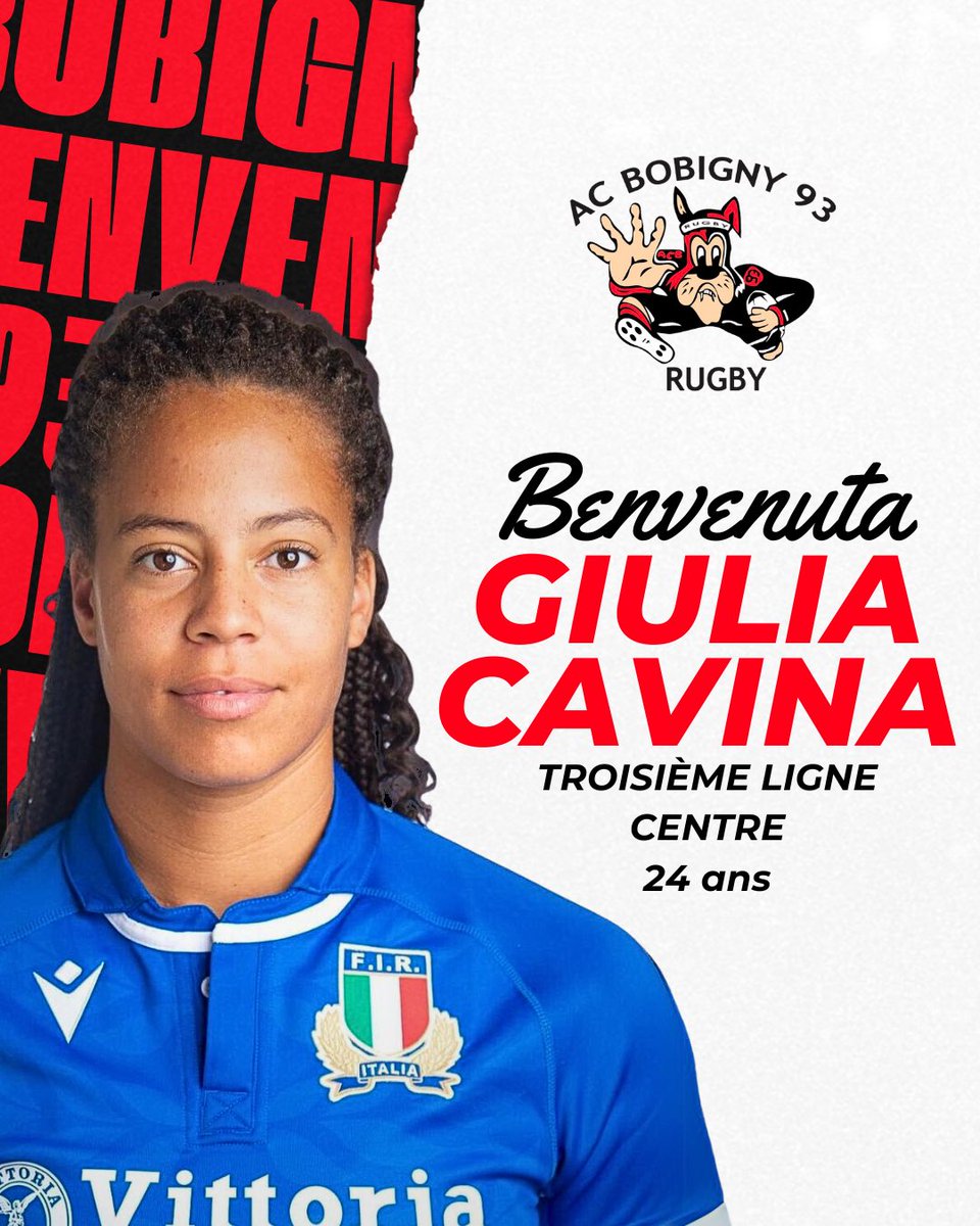 ACBobigny93's tweet photo. 𝗥𝗲𝗰𝗿𝘂𝗲 🏉

En provenance du CUS Milano, 𝗚𝗶𝘂𝗹𝗶𝗮 𝗖𝗮𝘃𝗶𝗻𝗮, nous rejoint.

𝗜𝗻𝘁𝗲𝗿𝗻𝗮𝘁𝗶𝗼𝗻𝗮𝗹𝗲 𝗶𝘁𝗮𝗹𝗶𝗲𝗻𝗻𝗲 🇮🇹 𝗮̀ 𝟳 𝗲𝘁 𝗮̀ 𝟭𝟱, Giulia joue 3e ligne centre et 2e ligne.

𝘽𝙞𝙚𝙣𝙫𝙚𝙣𝙪𝙚 𝙂𝙞𝙪𝙡𝙞𝙖 ! https://t.co/uEqGVER6kE