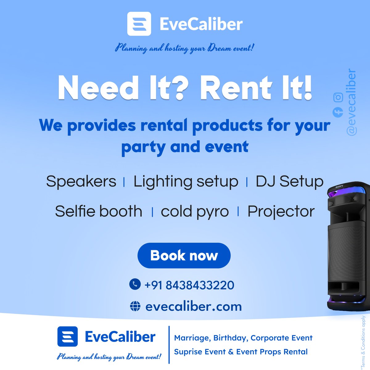 evecaliber's tweet photo. Experience More, Rent More✨ 

📞 Book Now:
Call us at +91 8438433220
Visit us at https://t.co/RO6xDZoin0

#EveCaliber #EventPlanning #EventRental #CelebrateWithUs #EventProps #CorporateEvents #BirthdayEvents  #eventplannerchennai #eventplannerkaraikudi #evecaliber #rentalproduct https://t.co/UdBLJ8H9rn
