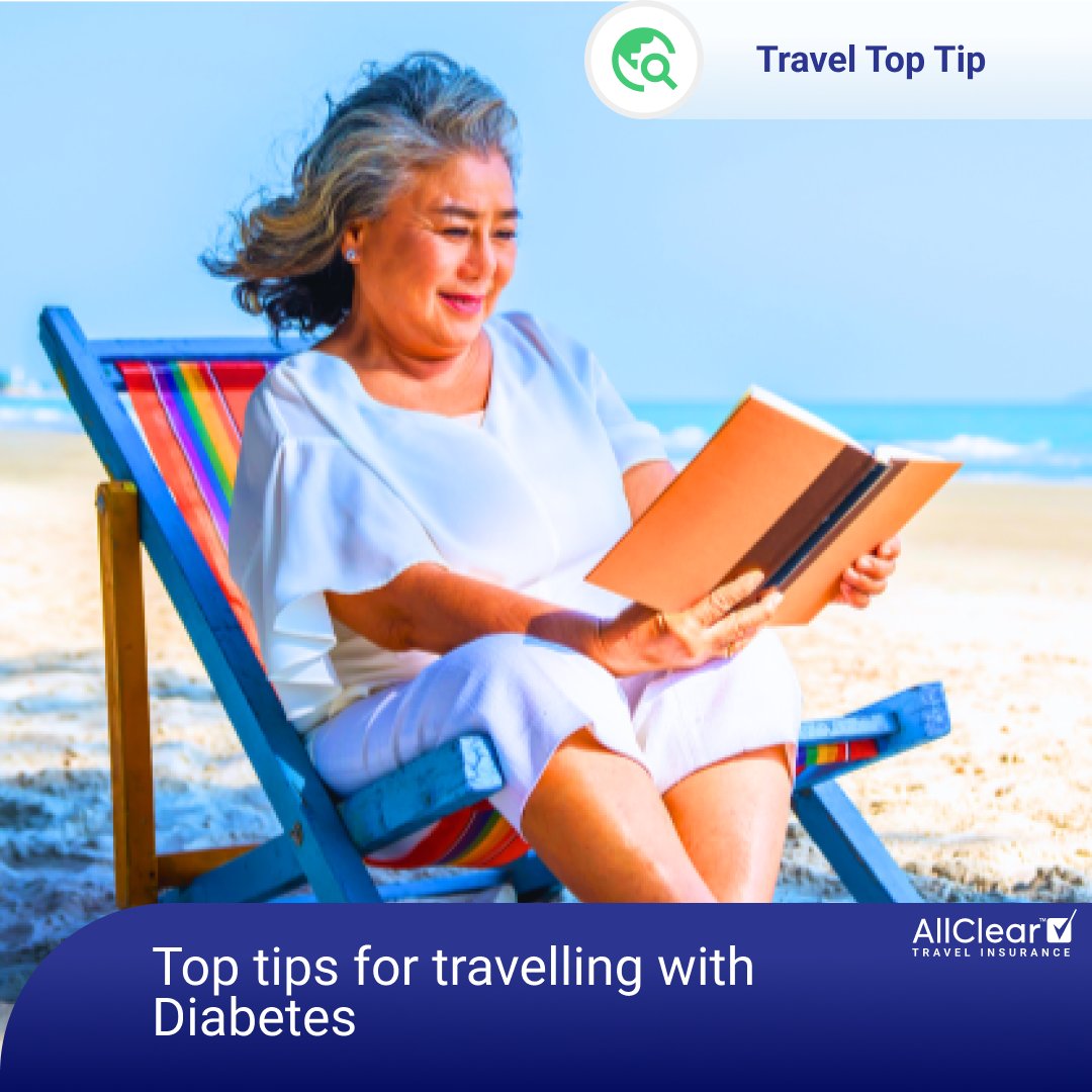 AllClear Travel (@allcleartravel) on Twitter photo Travelling with Diabetes? With our partners <a href="/DiabetesUK/">Diabetes UK</a> we’ve got some top tips for you.
Bring extra medication: 🌞
Drink plenty of water: 🚰
Carry healthy snacks:🍎
Need cover? bit.ly/3w6HGvt
#AllClearTravel #DiabetesTravelTips #TravelWithConfidence #DiabetesUK Travelling with Diabetes? With our partners <a href="/DiabetesUK/">Diabetes UK</a> we’ve got some top tips for you.
Bring extra medication: 🌞
Drink plenty of water: 🚰
Carry healthy snacks:🍎
Need cover? bit.ly/3w6HGvt
#AllClearTravel #DiabetesTravelTips #TravelWithConfidence #DiabetesUK