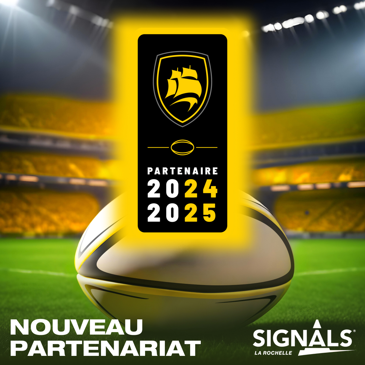 SignalsBrady's tweet photo. 🔔 La saison est lancée : Signals Partenaire du Stade Rochelais🔔Nous sommes ravis d'annoncer notre engagement envers les valeurs du sport grâce à notre partenariat avec le Stade Rochelais 🏉 pour cette nouvelle saison Top 14 !    #Partenariat #Top14 #StadeRochelais #Rugby https://t.co/O6kmQRwxtd