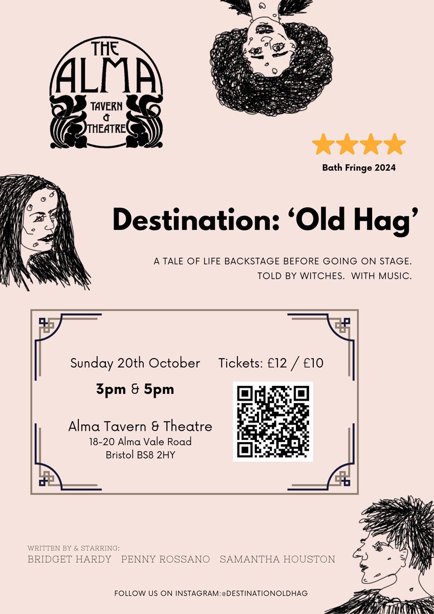 SamHoustonMezzo's tweet photo. People of #Bristol 👋 Destination: ‘Old Hag’ is on at @AlmaBristol 😀

Sunday 20th October - 3pm + 5pm 🤩

Join the ‘Ladies of the Chorus’ as they chart their ups + downs in the world of opera with humour, heart, and some live opera singing! 

#theatre #comedy #opera #hags #women https://t.co/vqNdlvskVZ