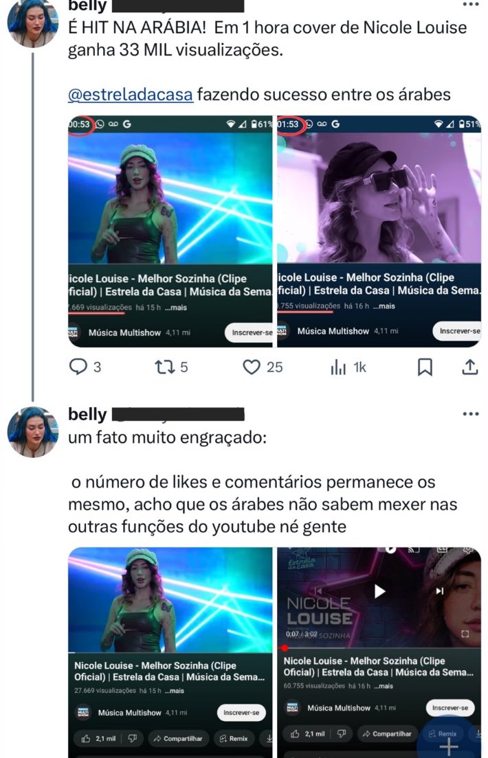 faahlso's tweet photo. Desrespeito com a torcida da Unna e do Lucca o que a da Nicole fez. 

Nem os próprios fãs aguentam ouvir ela cantando, aí tem que comprar views pra poupar os tímpanos 

A contagem dela tem que ser anulada https://t.co/mcqp4XS5CM