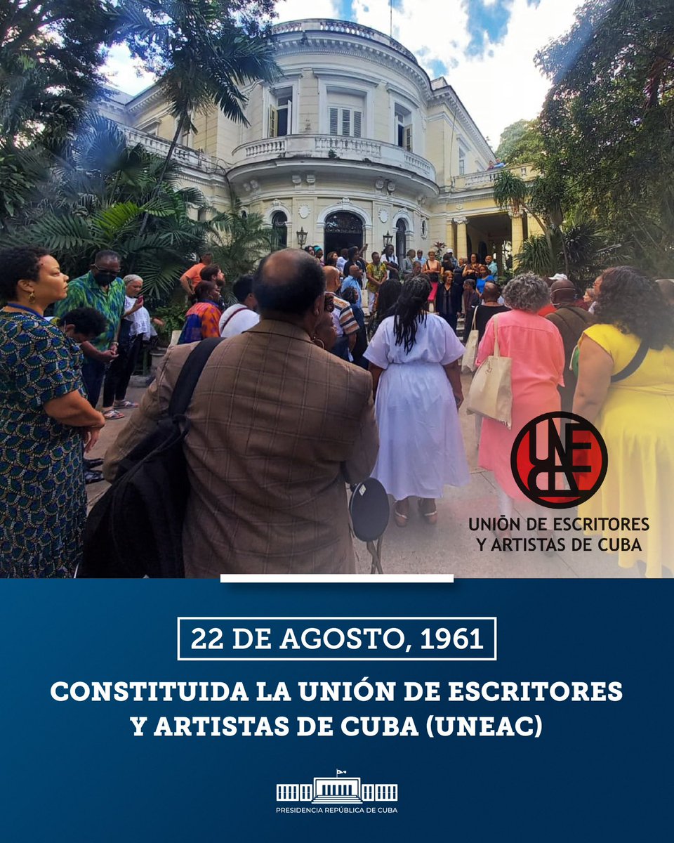 Al celebrar otro aniversario de la #UNEAC, recuerdo palabras de #Fidel definiendo la Unión como: "... ese renunciamiento de pasiones, ese renunciamiento de egoísmos, de personalismos y de ambiciones", donde la obra de cada uno es la obra de todos. Felicidades. #CubaEsCultura