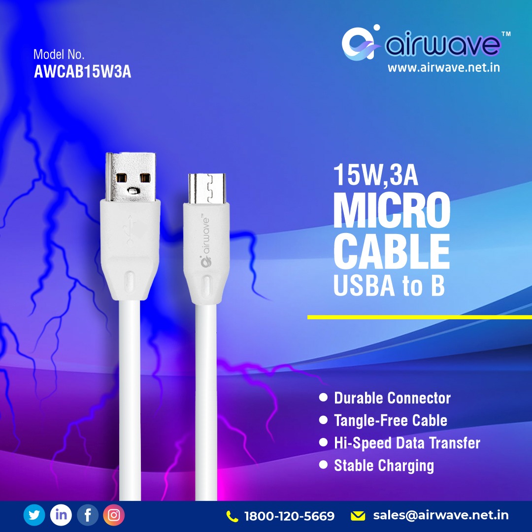 Airwave11051's tweet image. #MICRO_CABLE_USBA_TO_B
Visit us: airwave.net.in
Download the Airwave app on your mobile: bit.ly/3PwJ17X
Purchase related inquiries call us at: +91 9163946809
#microcable #CABLE #durable #durableconnector #USB #newarrival2024