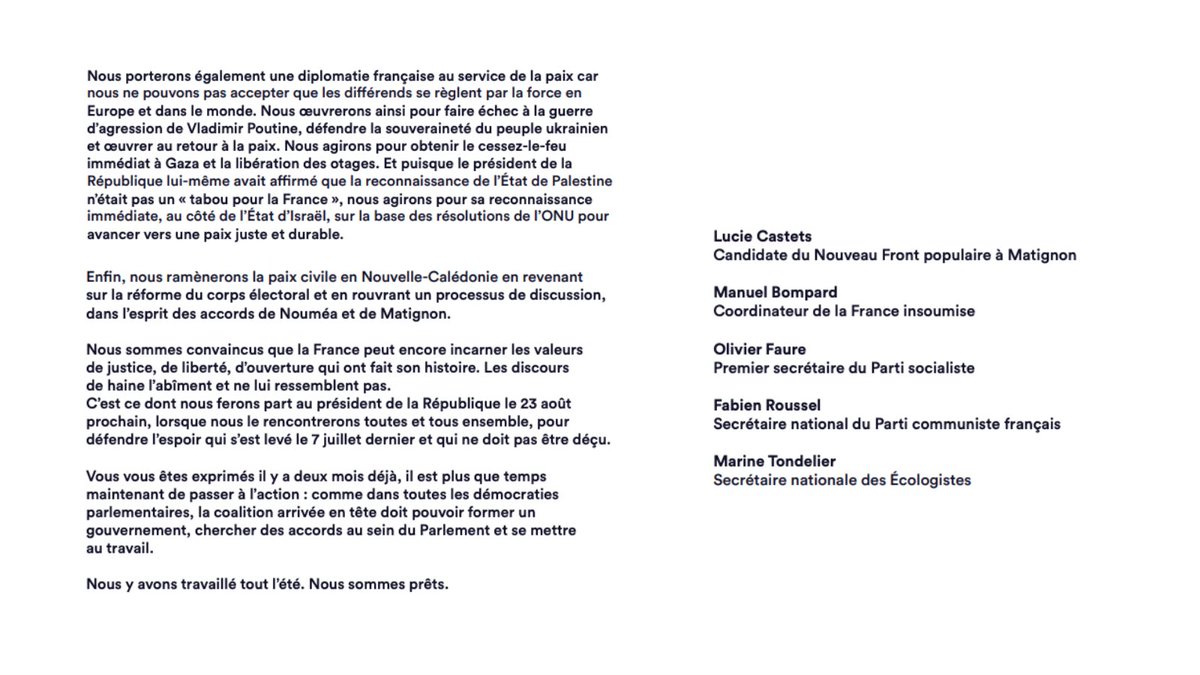 Lucie Castets tweet media