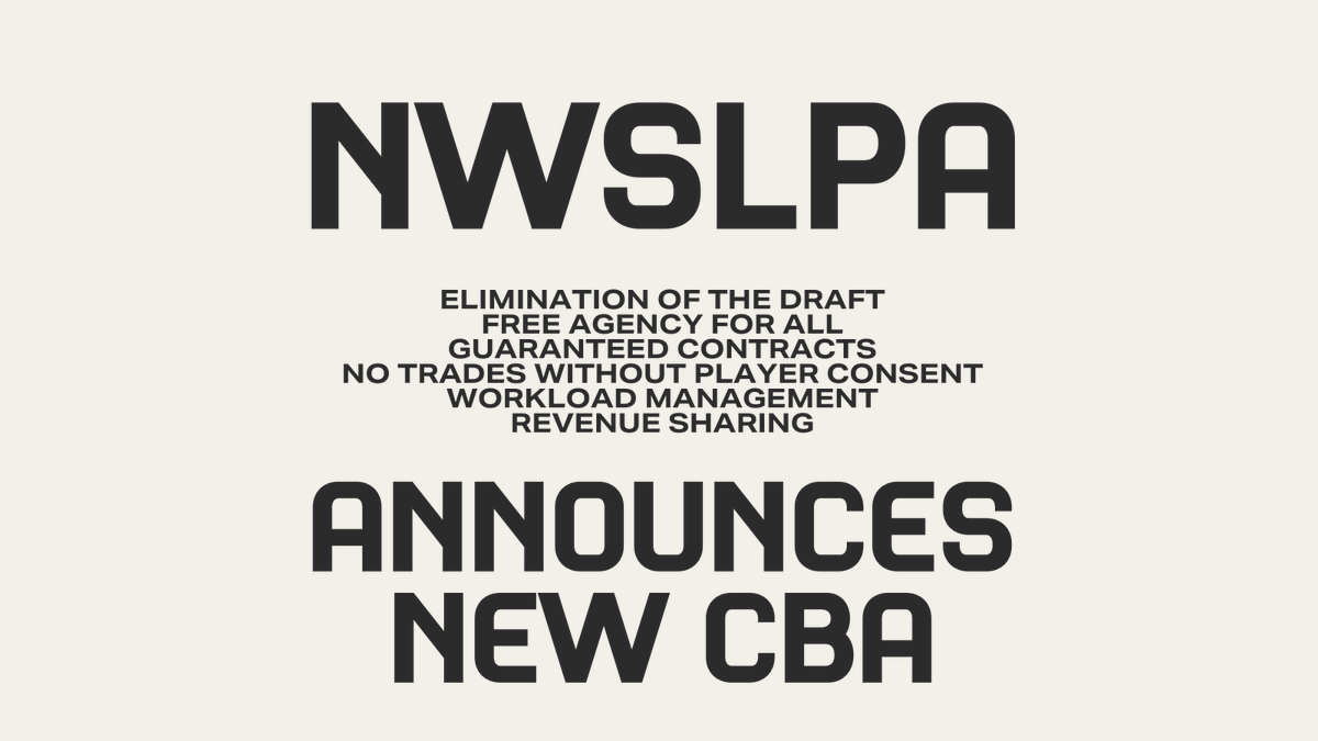 .<a href="/nwsl_players/">NWSLPA</a> just made history as the first American major pro sport to eliminate the draft. Read details on the new Collective Bargaining Agreement (CBA) that empowers Players with freedom over their careers. #WeSaidNow: wesaidnow.com