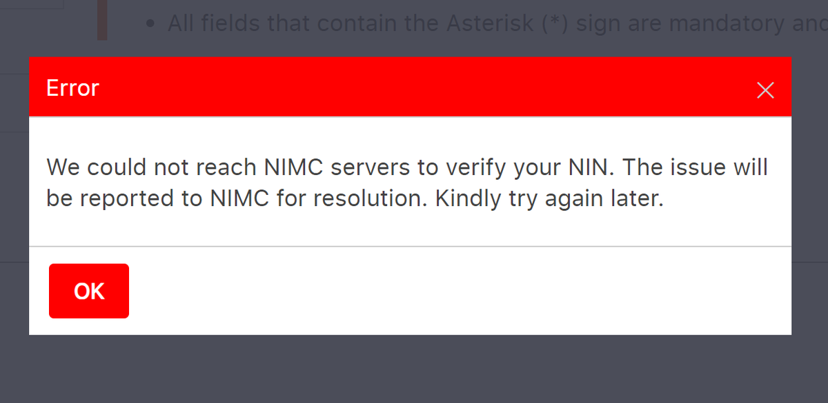cighborg's tweet photo. @oluwafisayom @nigimmigration @nimc_ng Hello @nigimmigration and @nimc_ng,

I'm getting the same NIN Verification error for Renewal/Re-issue Passport Application and it has been over a month. I'd appreciate it if someone can get back to me, so I can book an appointment for renewal. https://t.co/qLGWopmTSK