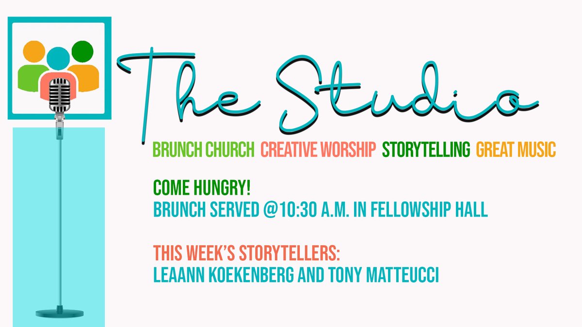 UnionChapelIndy's tweet photo. The Studio Storytellers: LeaAnn Koekenberg &amp; Tony Matteucci | Brunch Church Sunday
In "The Studio" worship on the last Sunday of each month at Union Chapel Indy (10:30 a.m., lower level) throughout this year, we will hear and tell our stories of life and faith, of loss, and hope. https://t.co/UyWA76BNdZ