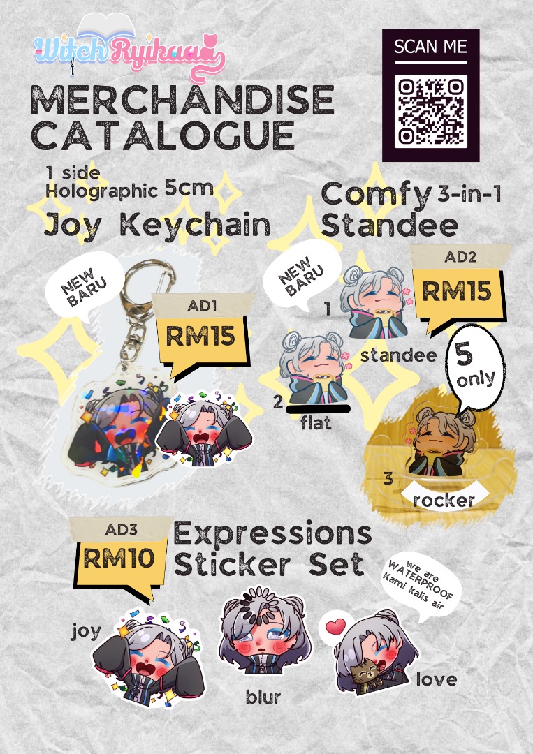 ryikaaa's tweet photo. 𝒲𝒾𝓉𝒸𝒽 𝑅𝓎𝒾𝓀𝒶𝒶𝒶
Vtuber Merchandise 🎉
📌Animangaki

(AD1) 1 Side Holographic Joy Keychain

(AD2) Comfy 3-in-1 Standee

(AD3) Expressions Sticker Set
[Joy, Love &amp; Blur]

#AMGVTuberAlley #AMGVTuberShowcase https://t.co/uo6WMEgb3j