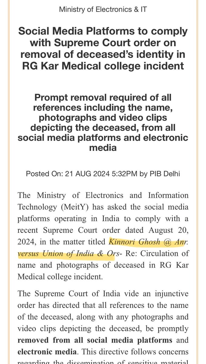 The start of Social Media accountability. 
#RGKarMedicalCollegeHospital #saveidentity <a href="/MIB_India/">Ministry of Information and Broadcasting</a> <a href="/GoI_MeitY/">Ministry of Electronics & IT</a>