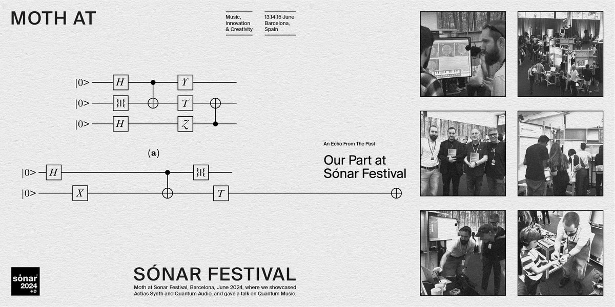 Moth_Quantum's tweet image. Moth at @SonarFestival, Barcelona, in June 2024, where we showcased Actias and Quantum Audio, and gave a talk on Quantum Computer Music.

#SonarFestival #Moth #Musictechnology