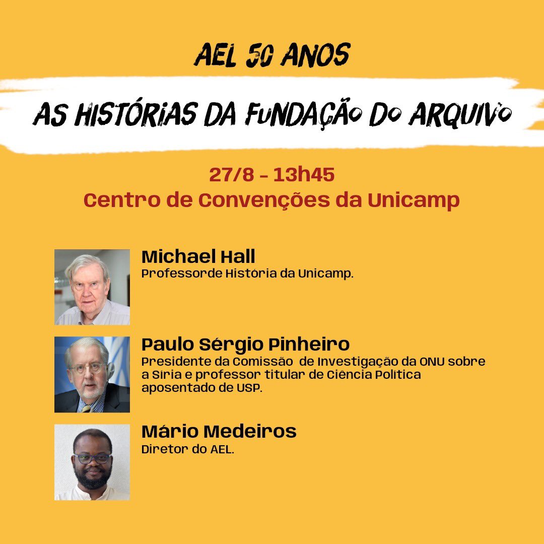 ANPOCS's tweet photo. #ANPOCSDivulga | AEL: 50 anos preservando a memória social e as lutas por direitos na Unicamp [presencial &amp; youtube] https://t.co/P0Cl2iWbOI