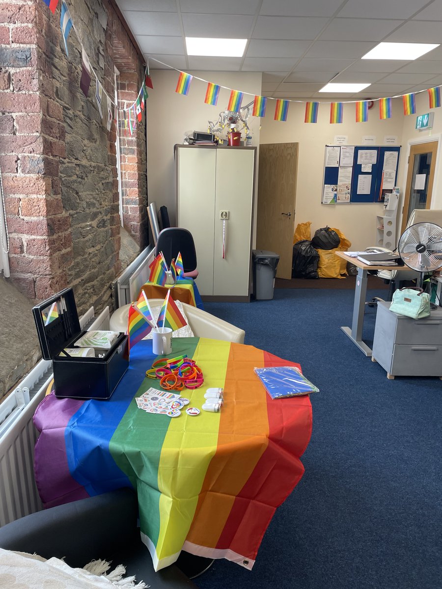 YouthActionNI's tweet photo. Northwest office all set up for our young people and ready for #foylepride this Saturday. @FoylePrideFest https://t.co/FceXtVSSPJ