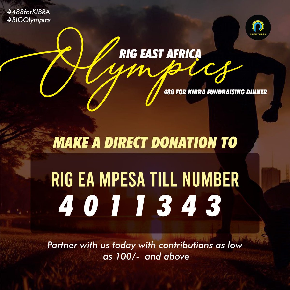 We still need your help to reach our goal of 56 million KES. Every contribution, even as small as 100 KES, makes a huge difference.  
Mpesa Till Number: 4011343  

#488forKIBRA #RIGOlympics #Olympics #RIGEastAfrica #BelieveBelongBuild #Occupy