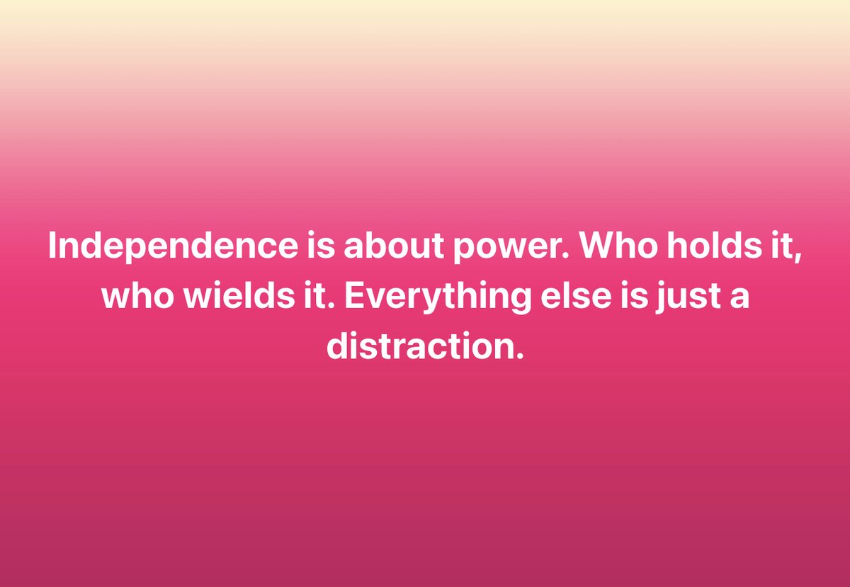 ScotsIndyTweets's tweet image. Independence is about power. Who holds it. who wields it. Everything else is just a distraction. 

#FreeScotlandFromColonialControl