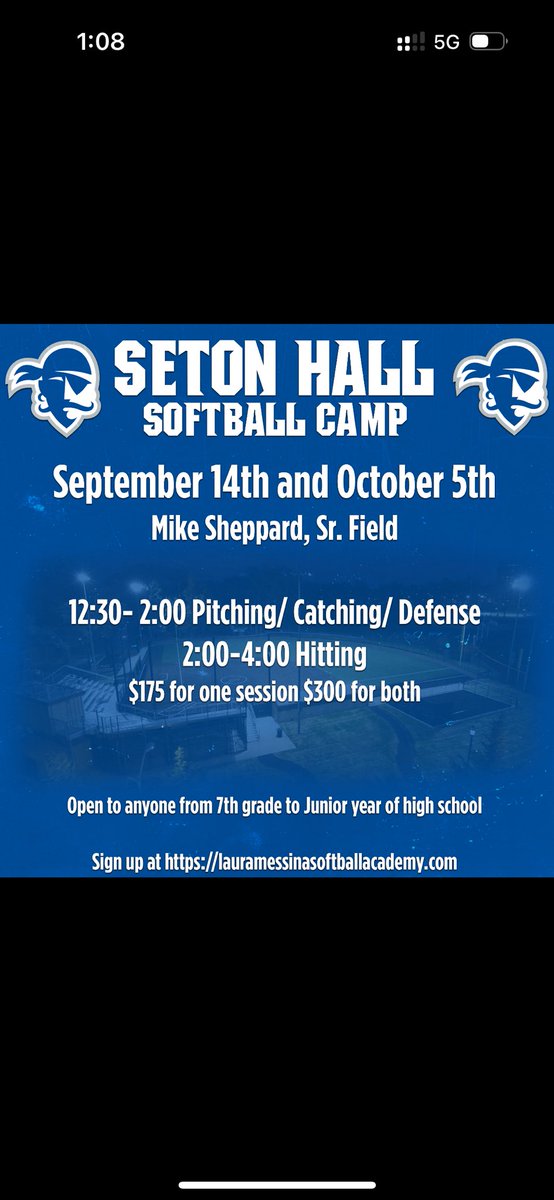‼️‼️FALL CAMP DATES ‼️‼️ 
visit lauramessinasoftballacademy.com to sign up!