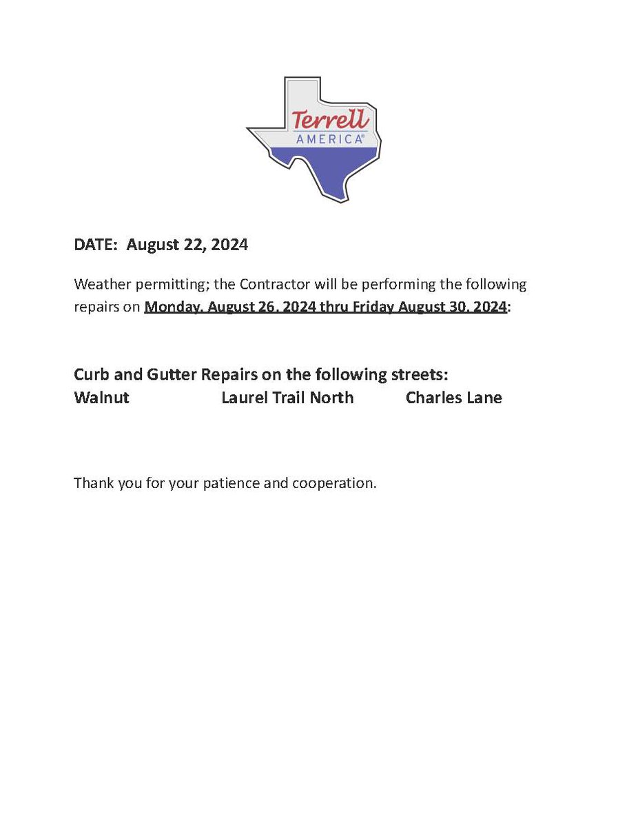 City of Terrell tweet media