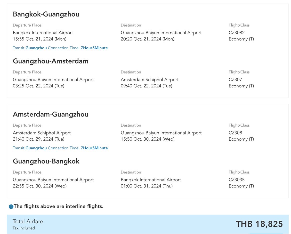 ✈️ Bangkok / Amsterdam / return 🇳🇱 18,800 Baht incl. all fees &amp; taxes