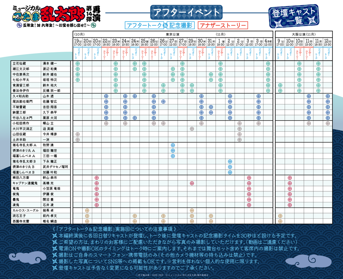 忍ミュ 第14弾再演の公式サイトのアフターイベントの詳細に現在エラー 