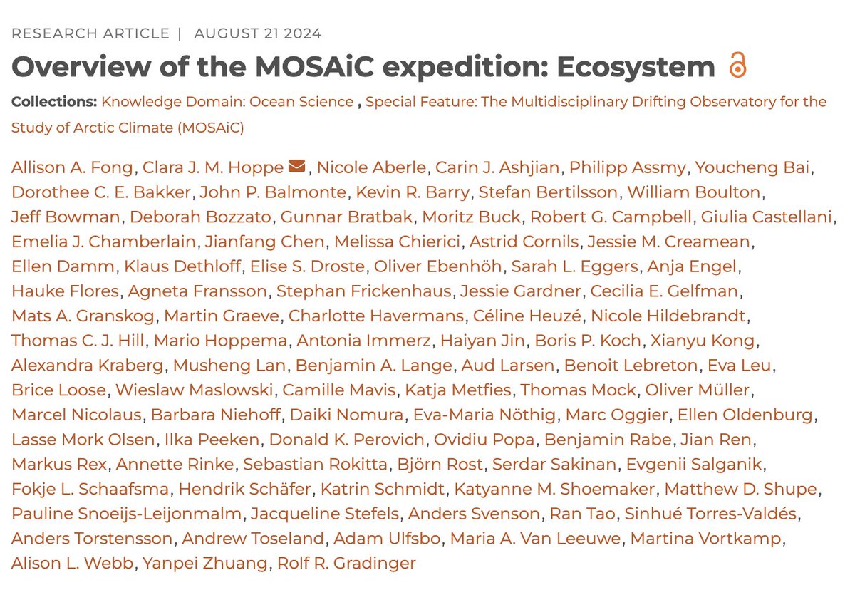 Thomas Mock (@th_mock) on Twitter photo Finally out in <a href="/elementascience/">Elementa: Science of the Anthropocene</a> 👇 <a href="/MOSAiCArctic/">MOSAiC Expedition</a> <a href="/ueaenv/">UEA School of Environmental Sciences</a> <a href="/UEAResearch/">UEA Research</a>
Overview of the MOSAiC expedition: Ecosystem
doi.org/10.1525/elemen… Finally out in <a href="/elementascience/">Elementa: Science of the Anthropocene</a> 👇 <a href="/MOSAiCArctic/">MOSAiC Expedition</a> <a href="/ueaenv/">UEA School of Environmental Sciences</a> <a href="/UEAResearch/">UEA Research</a>
Overview of the MOSAiC expedition: Ecosystem
doi.org/10.1525/elemen…
