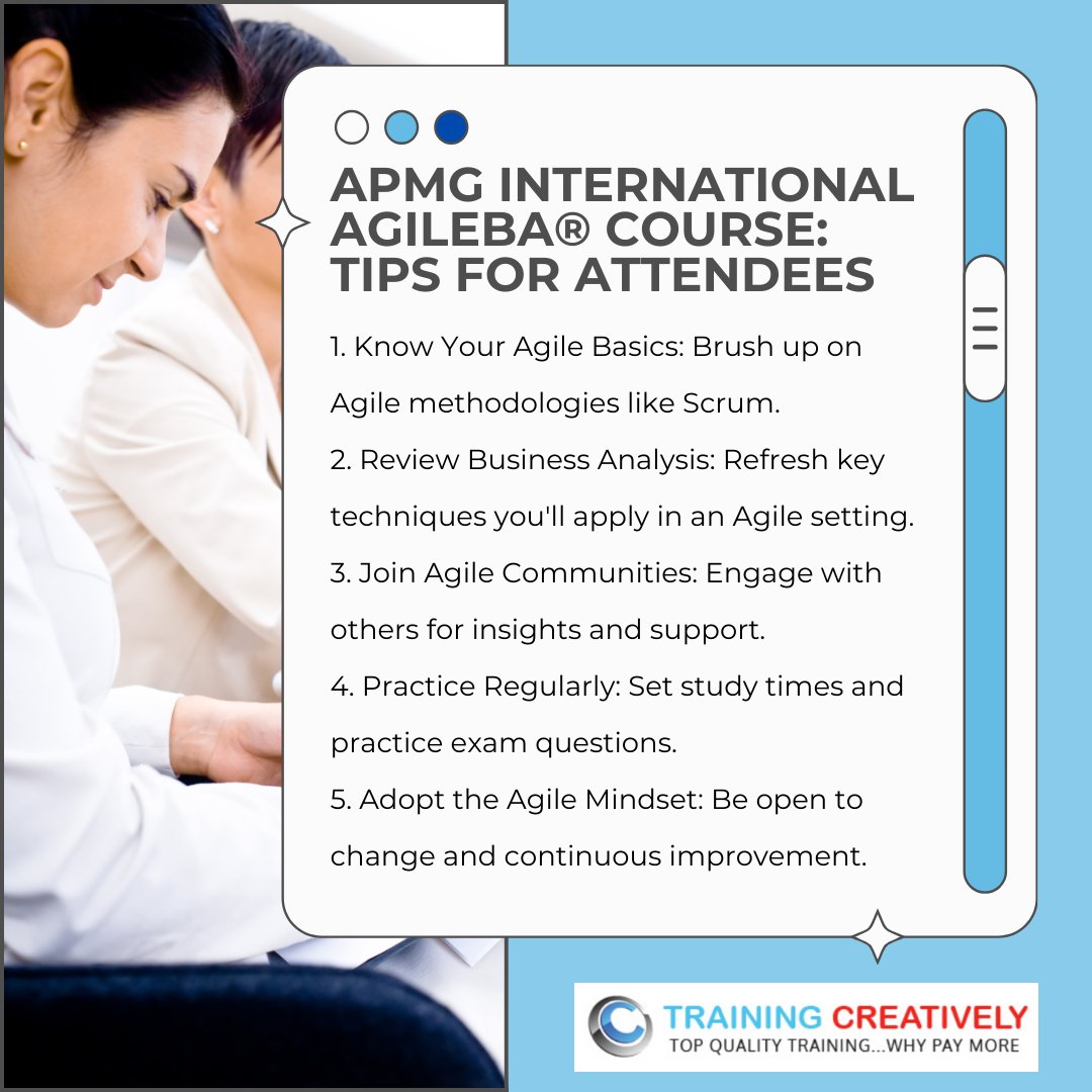 traincreatively's tweet image. 🌟 Dive into a transformative learning experience that equips you with the skills to excel in an Agile environment.  Embrace the Agile mindset and set yourself up for success!
#AgileBA #APMGInternational #CareerTransformation #AgileExcellence #FutureReady