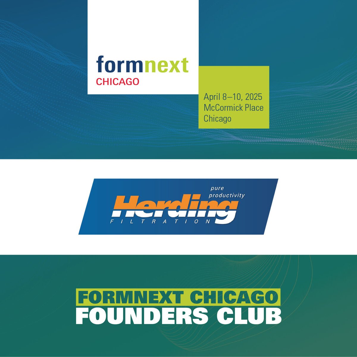 FormnextChicago's tweet image. Thank you to our #FormnextChicago Founders Club members, @EOS3DPrinting, Herding Filtration, @EDMPerformance , and @flow3d! We can&apos;t wait to see you and your teams at Formnext Chicago on April 8 - 10, 2025.