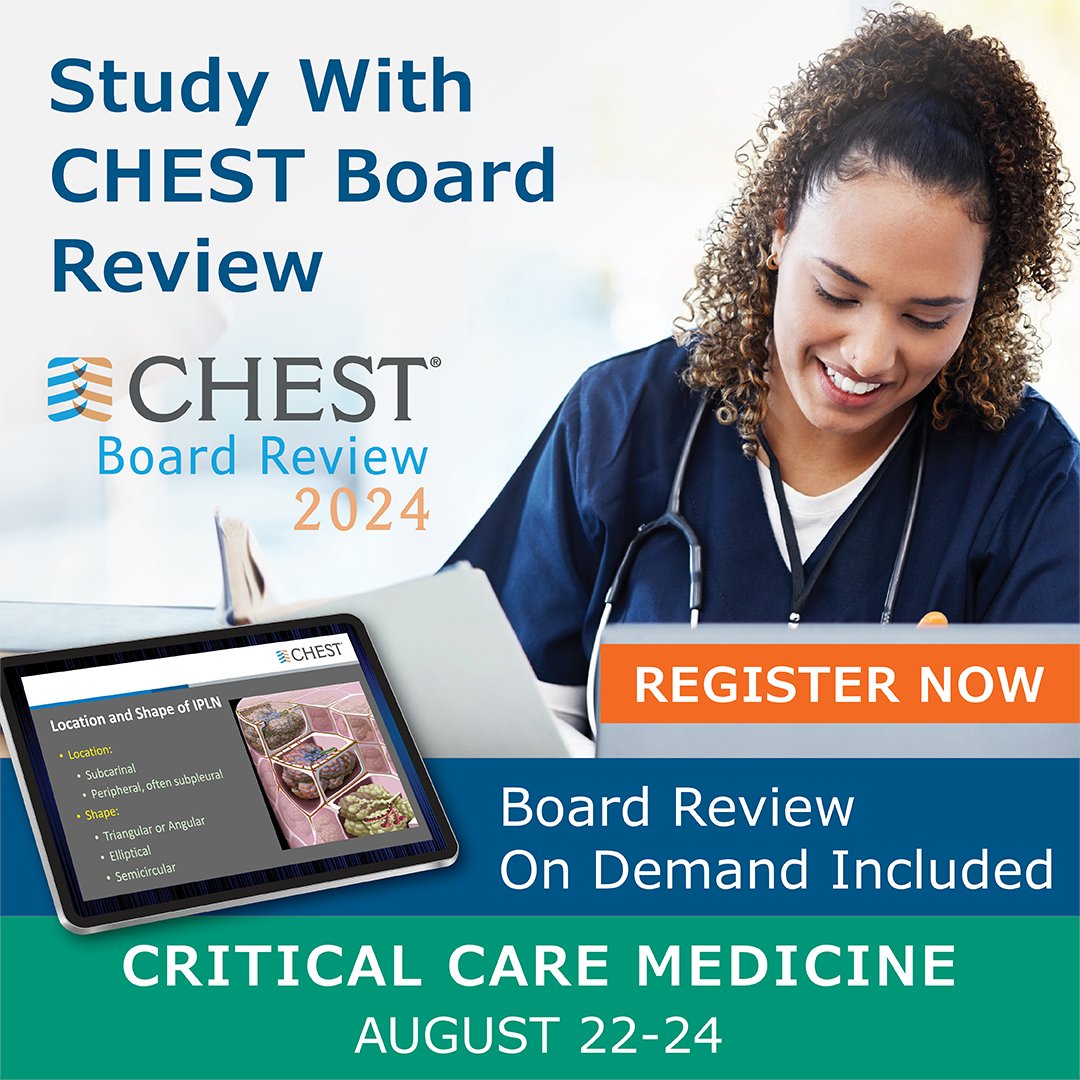 CHEST Critical Care Medicine Board Review starts today! There's still time to attend virtually and watch any sessions you can't make at your convenience. Register now:  hubs.la/Q02M9TbZ0

#CHESTBoardReview #CritCareMonth