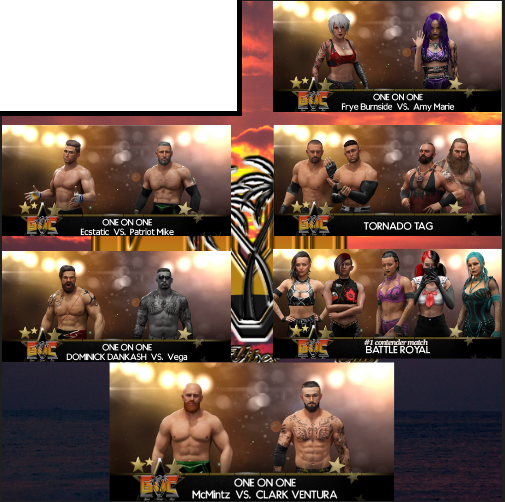 This friday we have a very stacked card!
(1 match removed due to wrestler leaving)
We have a #1 contender match for the women's world championship, Who will receive that title shot?
Main event will see <a href="/McMintzOfficial/">McMintz</a> battle against the undefeated <a href="/MaroonCVentura/">Clark Ventura</a>