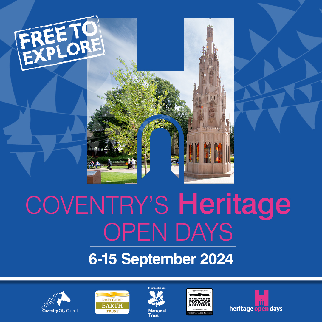 coventrycc's tweet photo. Heritage Open Days 🏰🌳

Head to one of the 40+ venues around the city to enjoy FREE activities, tours and entertainment from 6-15 September!

Check out which venues are participating⬇️ https://t.co/OLAVHj1R4U
