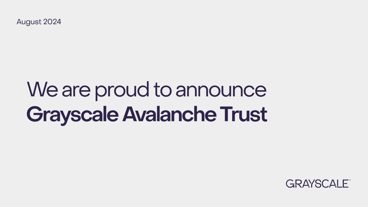 We are proud to announce the creation of a new single-asset crypto investment fund, available through private placement: Grayscale Avalanche Trust $AVAX.

Available to eligible accredited investors.

Read the press release: globenewswire.com/news-release/2…