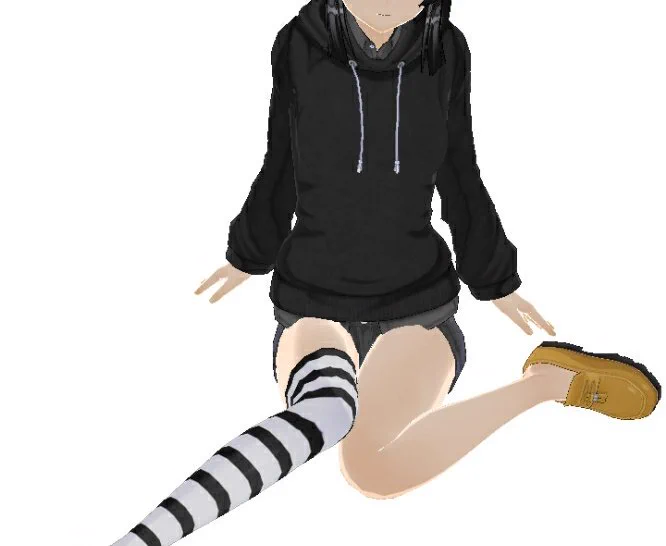 #太もも晒すとフォロワー増えるって聞いたんですがカスタムキャストで作った自キャラ 