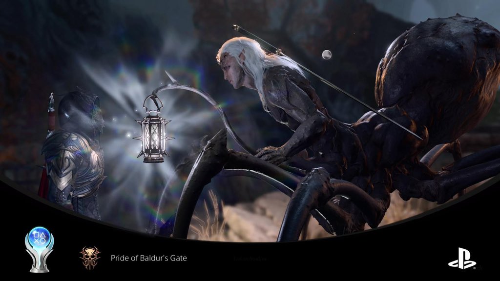 #PlatinumTrophy 773 Baldur’s Gate 3. It’s amazing how different the game can be based on a few decisions you make. Has some of the best voice acting of any game out there. Combat isn’t for everyone, but there are almost unlimited options to do anything, anytime. #BaldursGate3