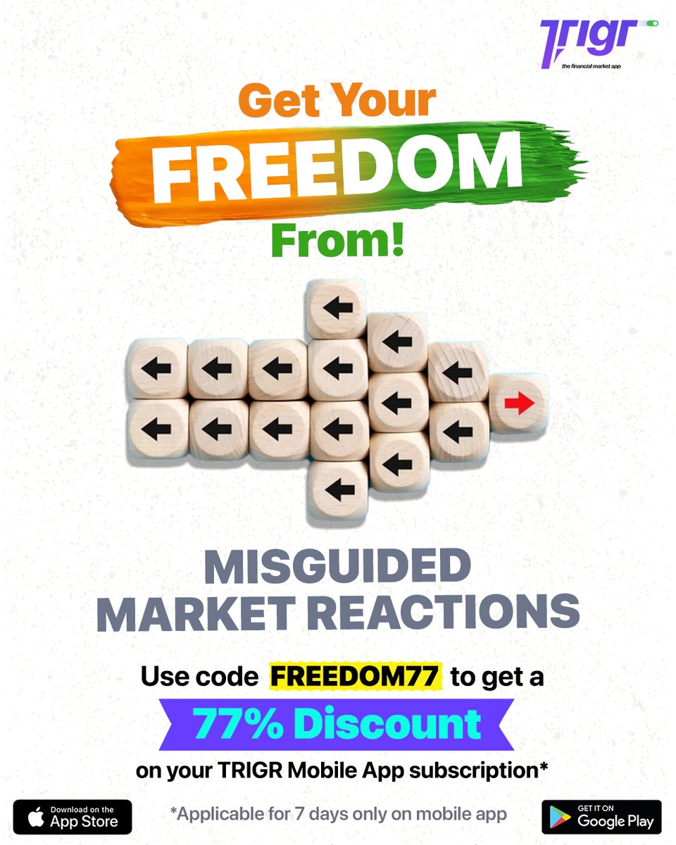 Tickermarket's tweet image. Break free from reactionary market influences! The Trigr App offers verified data to solidify your strategies. Independence Day offer: 77% off with code FREEDOM77! Limited time only.
Download Now: tickermarket.page.link/43
 
#TickerData #InvestSmart #Trigr