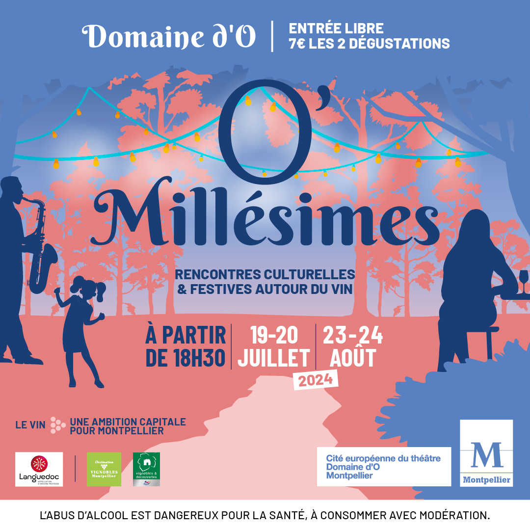 Rendez-vous vendredi 23 &amp; samedi 24 août pour O'Millésimes 🌳 ✨
📌 Pinède du @domainedo
🥂 16 vignerons locaux, 7 producteurs, ateliers pour les enfants, concerts... 
🤝 En partenariat avec <a href="/AOPLanguedoc/">🍷🇨🇵AOP Languedoc</a>
Découvrez le programme 👉 bit.ly/3r0ZLLp