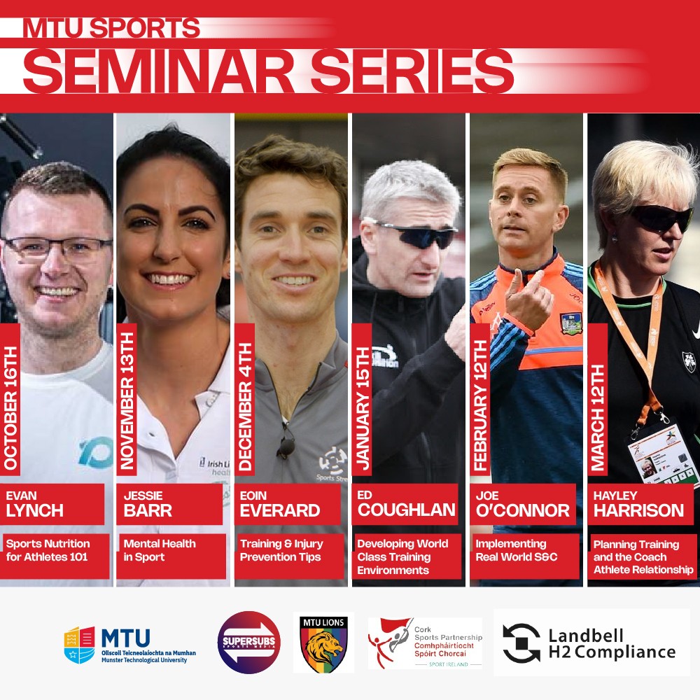 Cork Sports Partnership (@corksports) on Twitter photo 🎙️MTU Sports Seminar Series 2024/2025🎙️
🏃MTU, supported by MTU Athletics Club and Cork Sports Partnership, present a guest speaker seminar series.
🎟️Information & Registration details will be taken here: =events&eventId=1049…
📩charrington@corksports.ie 🎙️MTU Sports Seminar Series 2024/2025🎙️
🏃MTU, supported by MTU Athletics Club and Cork Sports Partnership, present a guest speaker seminar series.
🎟️Information & Registration details will be taken here: =events&eventId=1049…
📩charrington@corksports.ie