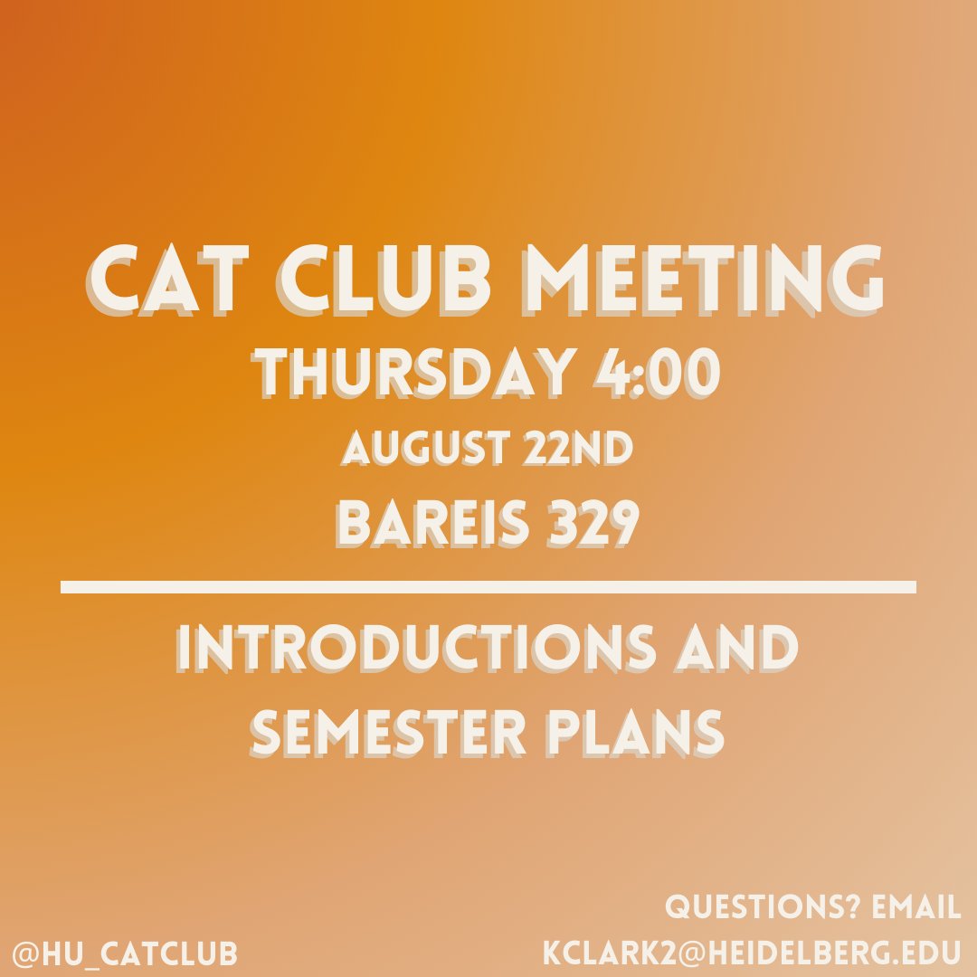 Join us today for our first meeting of the semester!