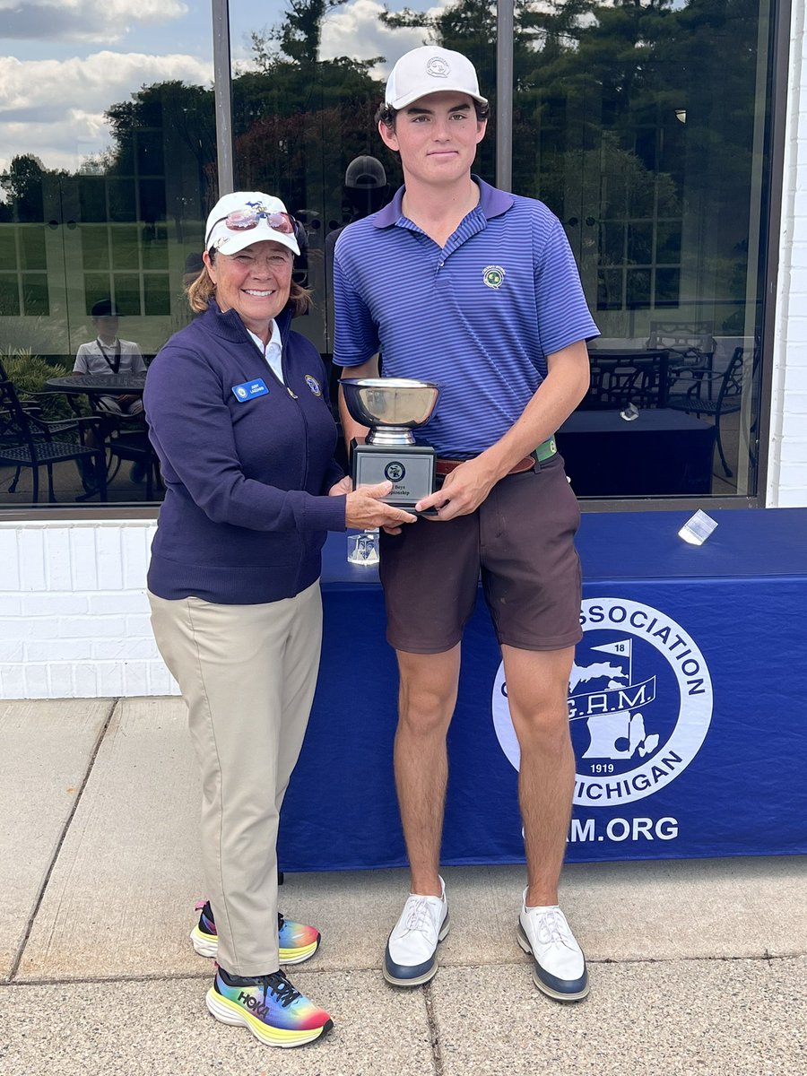Great two days in the Boys GAM championship at Washtenaw. Course played very tough with some decent wind both days. Opening round 73 followed up by 69 to win by 4!
