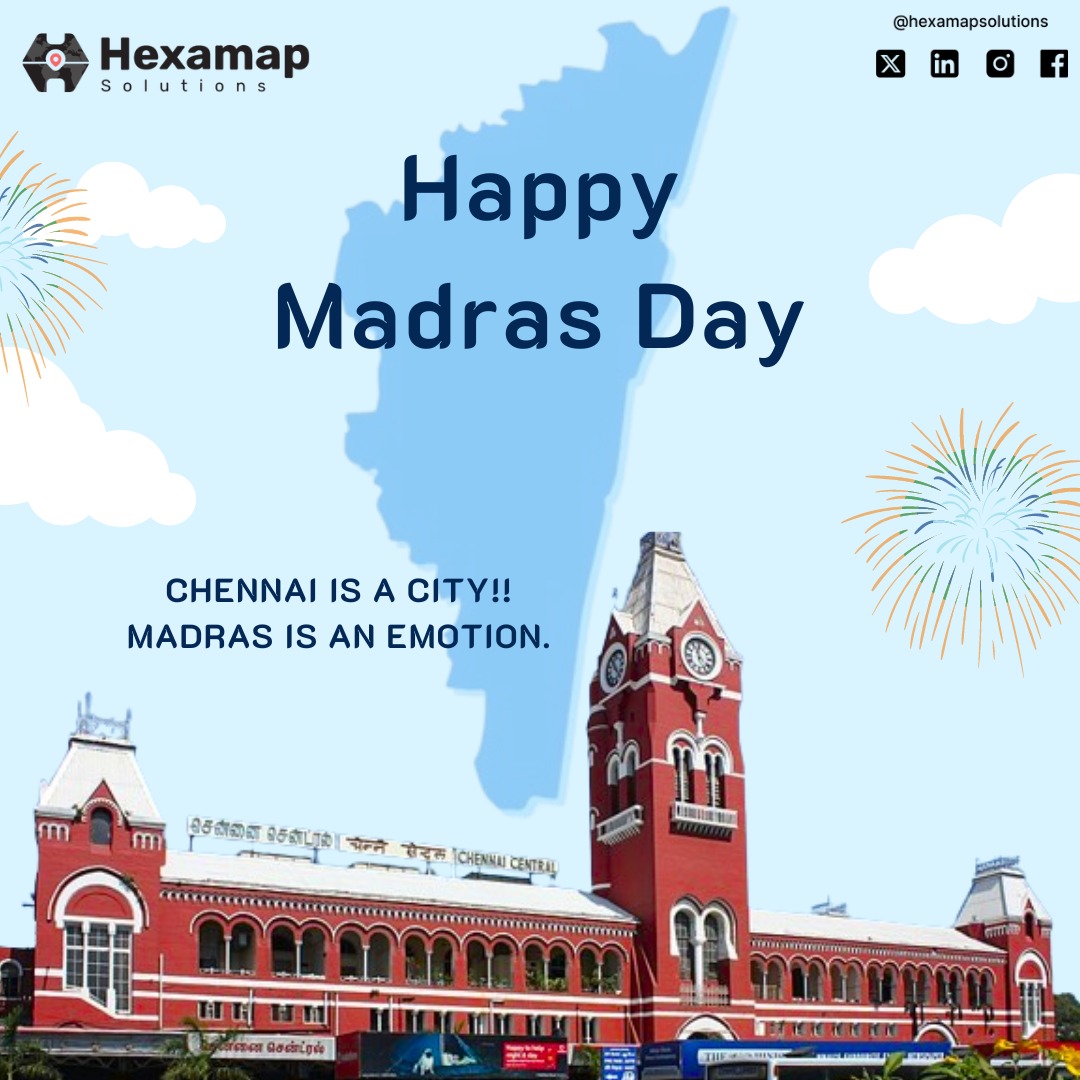 HexamapSolution's tweet photo. CHENNAI is an CITY, MADRAS is an EMOTION.
.
#madrasday #385thyearsofmadras #chennai #emotion #culture #heritage #history #hexamap #hexamapsolutions #hank #esri #esripartner https://t.co/4tZPfRg1fs