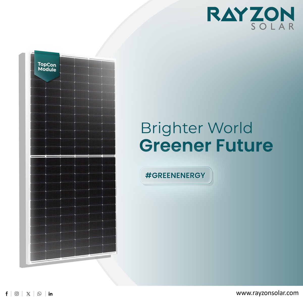 rayzonsolar's tweet image. Embrace a brighter world with Rayzon&apos;s N-Topcon modules! Our commitment to innovation and efficiency transforms how the world harnesses solar energy, delivering unparalleled performance and durability.

#RayzonSolar #TopconTechnology #GreenFuture #SustainableEnergy