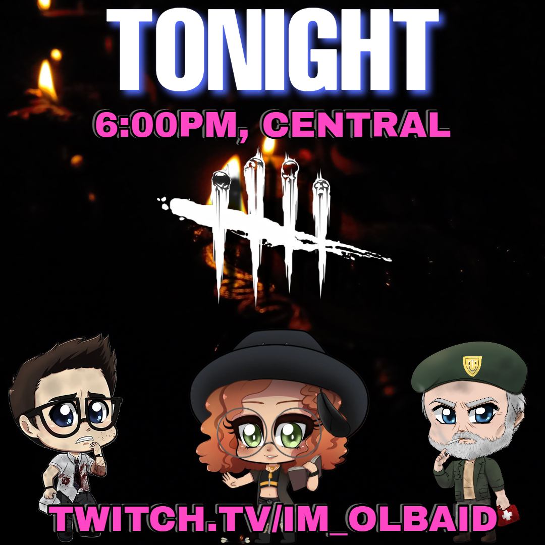 Returning to the fog tonight with <a href="/Dilithiium/">D i l i t h i i u m</a> &amp; <a href="/BootStrapMolly/">Stitches47</a> at 6:00pm, central time!

I'm looking forward to seeing you all soon and having some good times on this, the day before Friyay!

<a href="/CEOsOfScreams/">CEOs of Screams</a> #dbd #ShirtMySurvivor #ebgg