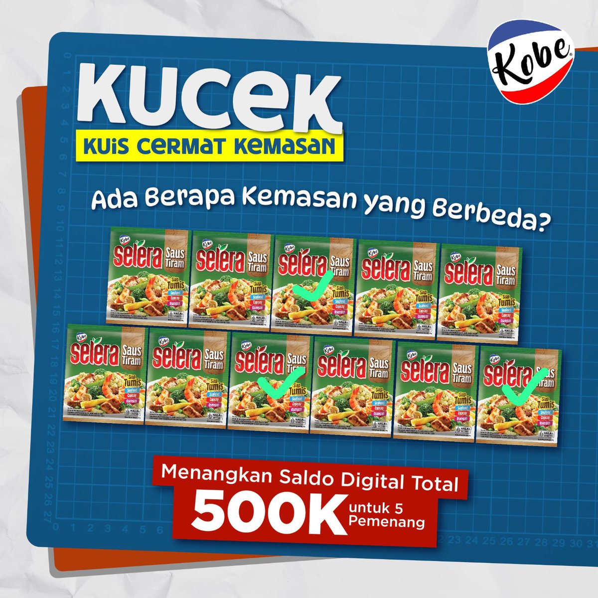 is_pelssy's tweet photo. @dapurkobe Ada 3 #giveawaykobe
#dapurkobe #tepungkobe #giveaway #giveawayindo #kuis #bbm #kuismerdeka
ig : ulul.javanica
Ikutan yuk : @deasi912
@Mdy_Asmara1701 @saqita_anita
Semoga menang semuanya aamiin๐คฒ https://t.co/kY1P471hpi