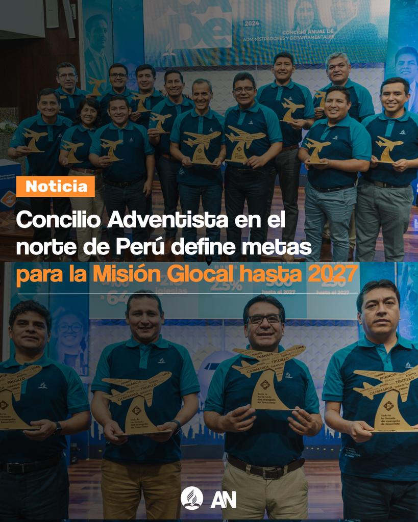 AdventistasUPN's tweet photo. En el #CADeUPN, del 19 al 21 de agosto, líderes y jóvenes de la Iglesia Adventista en el norte de Perú 🇵🇪 establecieron objetivos para 2027. La meta: avanzar en la Visión #RID y cumpli la #MisiónGloCal. 🌍 
[link]➡️https://t.co/qY1kNs4PNr https://t.co/1eS8QpFKsf