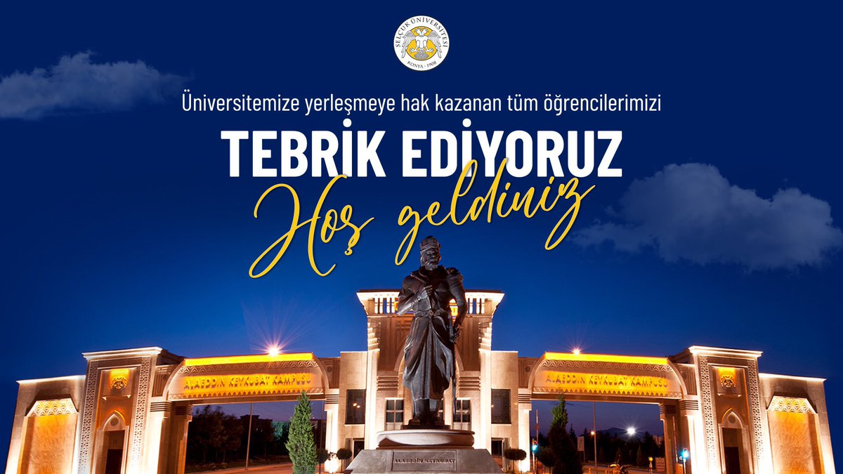 2024 Yükseköğrenim Kurumları Sınavı (YKS) Yerleştirme Sonuçlarına göre Selçuk Üniversitesine yerleşmeye hak kazanan öğrencilerimizi tebrik ediyor, başarılar diliyorum. 

Üniversitemize hoş geldiniz.