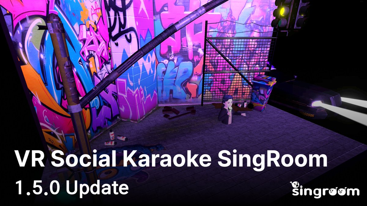 singroom_'s tweet photo. [Update Notes] SingRoom 1.5.0
Hello, this is the SingRoom development team.
We are excited to share the details of the 1.5.0 update.

Key Updates
- Added Stage Video Recording & Sharing Feature
- Added Interactive Objects

[Stage Video Recording & Sharing Feature Added]
You can now easily convert your recorded performances into videos for easy sharing.

Previously, recordings were only viewable through VR devices. Now, you can edit and share your recorded performances with friends effortlessly.

Share your stage with even more people!

[Interactive Objects Added]
New interactive objects have been added to make your karaoke experience even more immersive!

Enjoy karaoke more with fun objects like tambourines, castanets, drums, and flashlights!

Thank you.