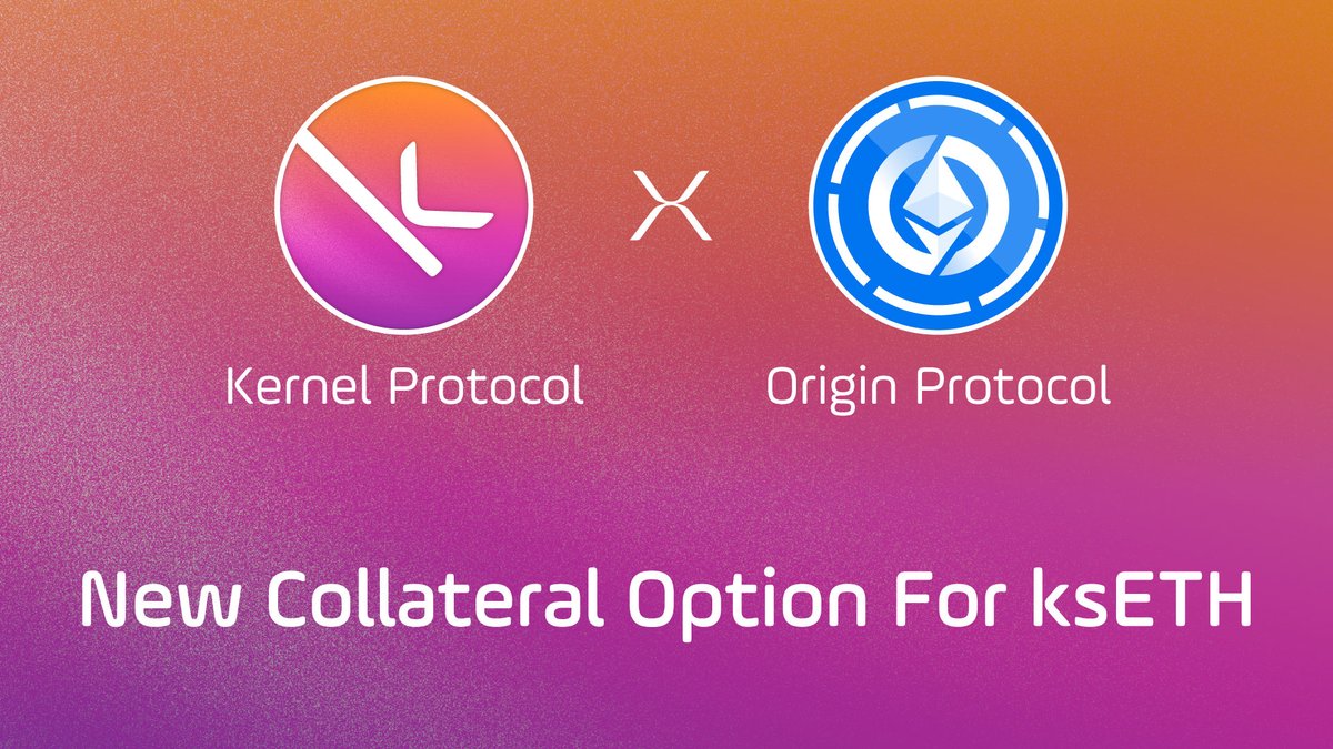 Kernel Protocol (@kernelprotocol) on Twitter photo We're delighted to announce that you can now mint ksETH with <a href="/OriginProtocol/">Origin Protocol</a>'s wOETH 🤝
Earn 3x Karak XP + Kernel Points by minting ksETH with wOETH now at:
kernelprotocol.com/kseth
Then put your holdings to use with one of the many utility options now live for our kAssets. We're delighted to announce that you can now mint ksETH with <a href="/OriginProtocol/">Origin Protocol</a>'s wOETH 🤝
Earn 3x Karak XP + Kernel Points by minting ksETH with wOETH now at:
kernelprotocol.com/kseth
Then put your holdings to use with one of the many utility options now live for our kAssets.